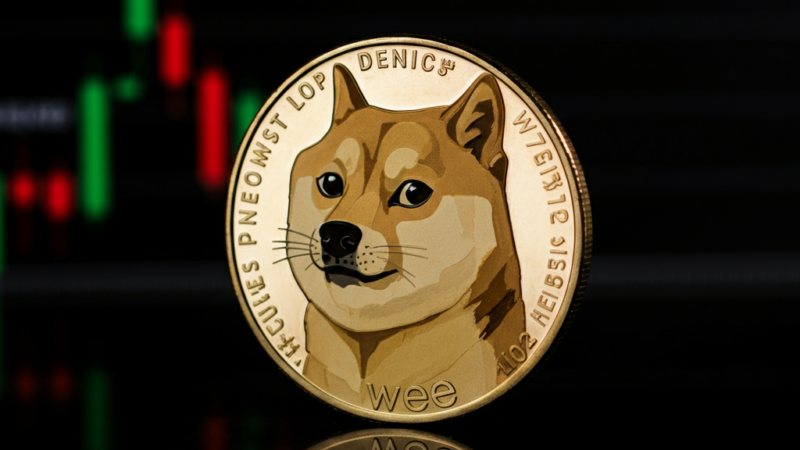 Graphic representation of Dogecoin growth to $1 with key factors like government support, X payment integration, and adoption.